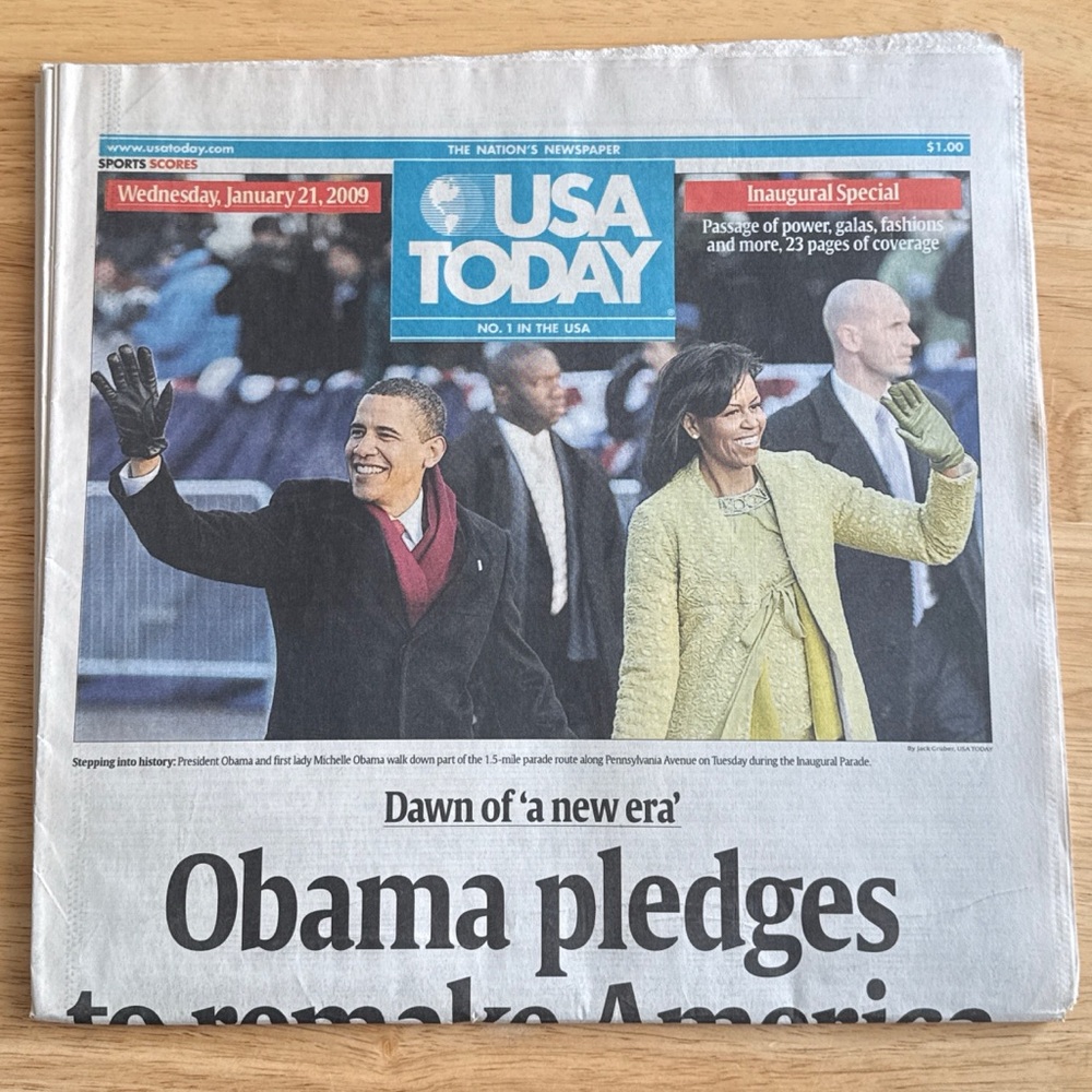 USA Today Obama Inauguration Newspaper January 21 2009 Historic Complete Edition